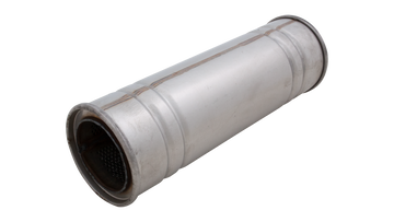 5Inch Round Straight Through Resonator 14Inch Long 3.5Inch Pipework