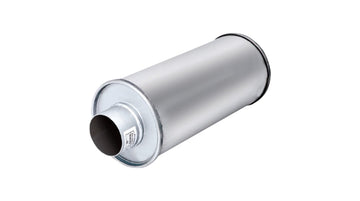 6Inch Round Straight Through Resonator 18Inch Long 3.5Inch Pipework Mild Steel