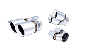 Twin 3.5Inch Round Angle-Cut Tip with 3.5" Inlet