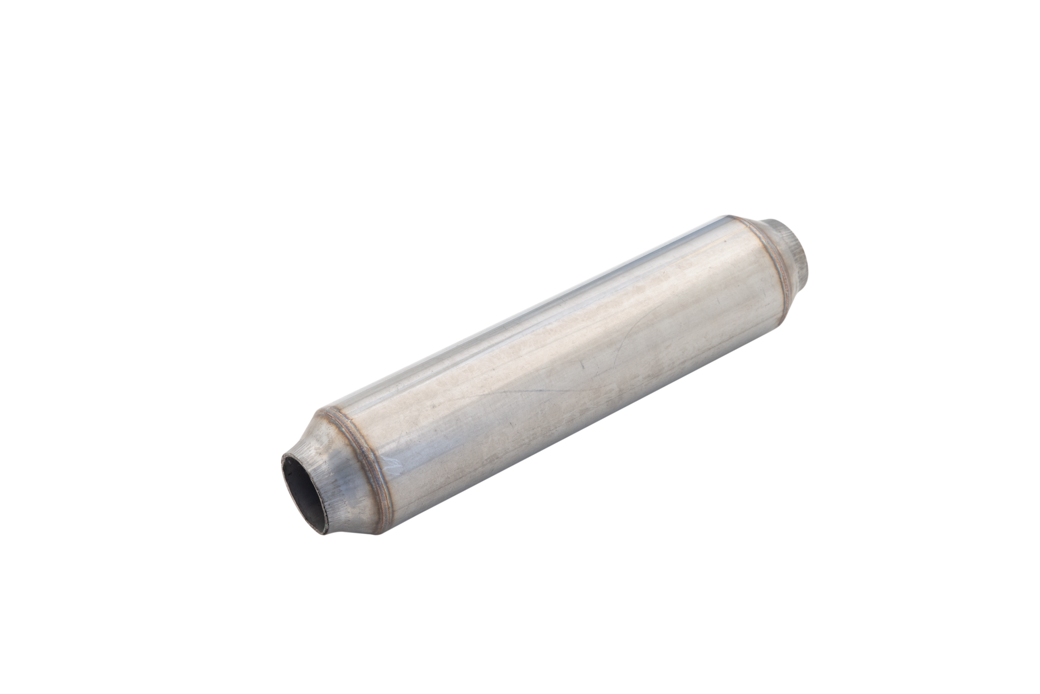 Hot Dog Resonator 2.25Inch Inlet 16Inch Long Raw 409 Stainless Steel