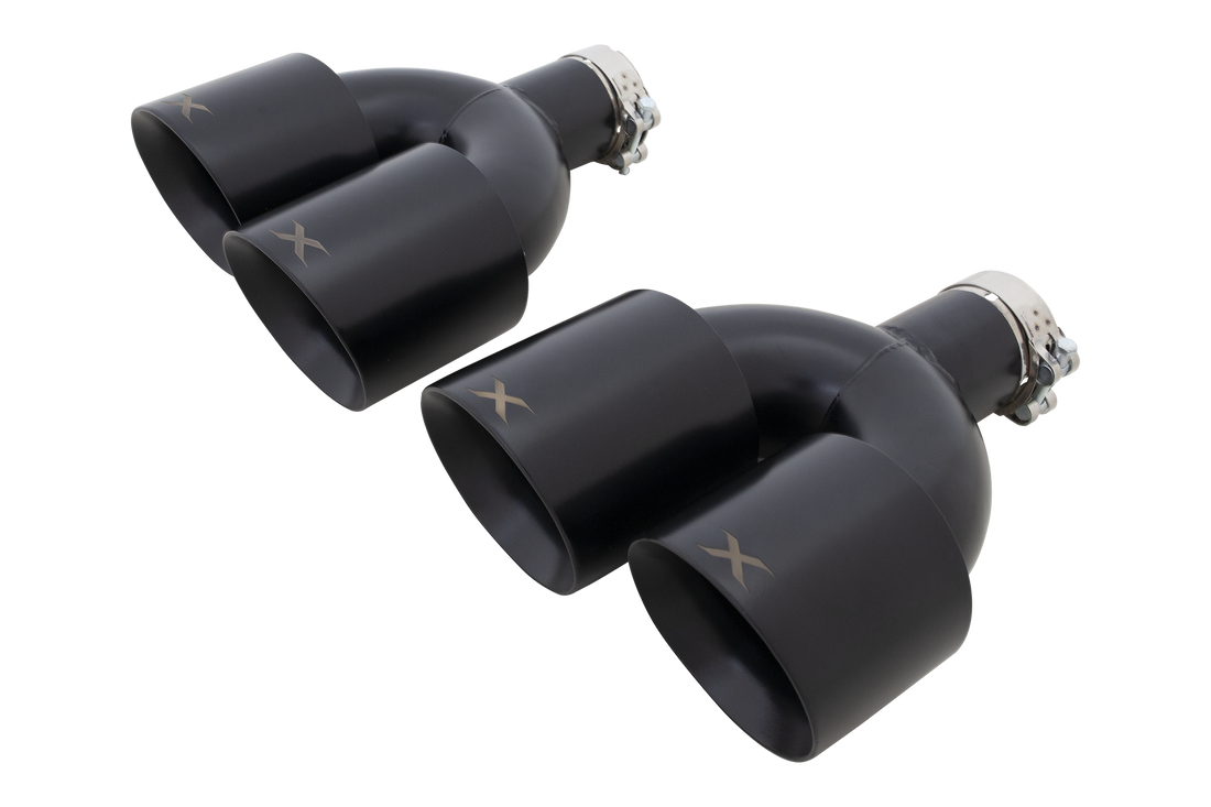 VW Golf R MK8 to MK8.5 Black Quad 4.5 Inch Tip Option