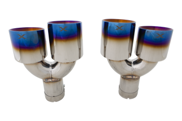 VW Golf R MK8 to MK8.5 Burnt Blue Look Quad 4.5 Inch Tip Option