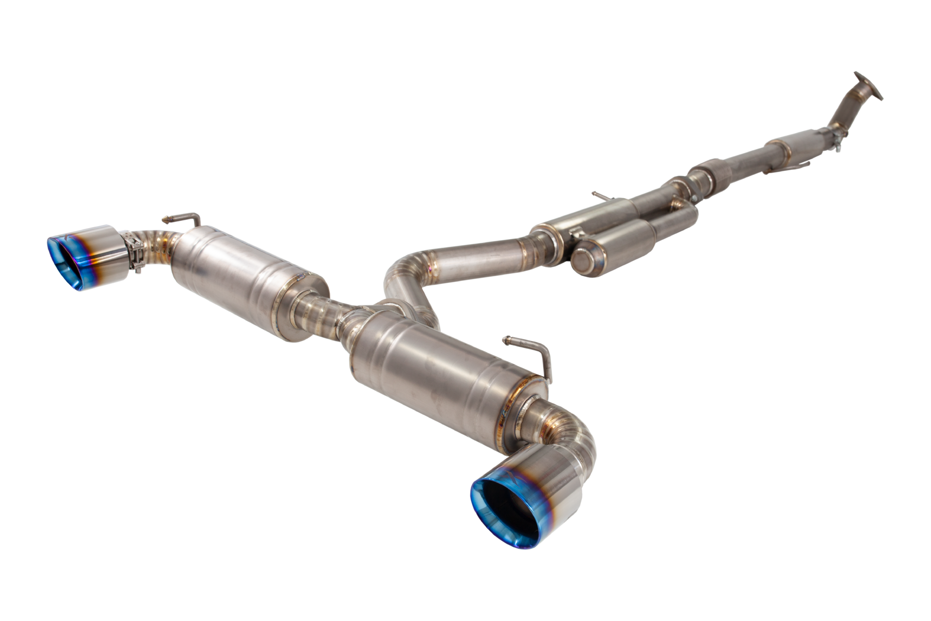 Toyota Yaris GR Titanium Cat Back System with Burnt Blue Tips