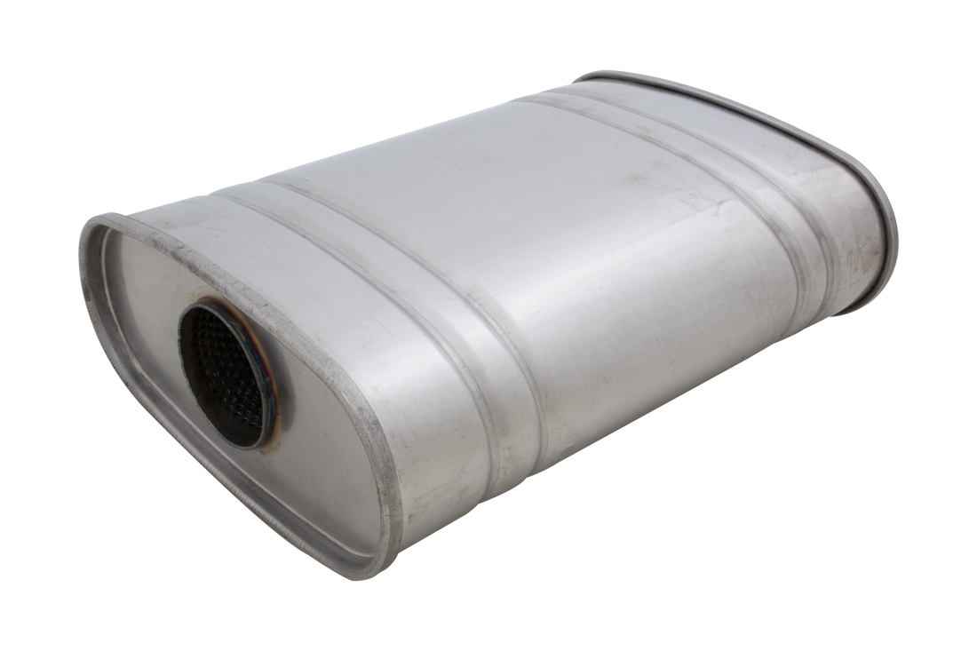 Universal Muffler 4 x 8 x 14 Inch Body 2.5Inch Pipe Size