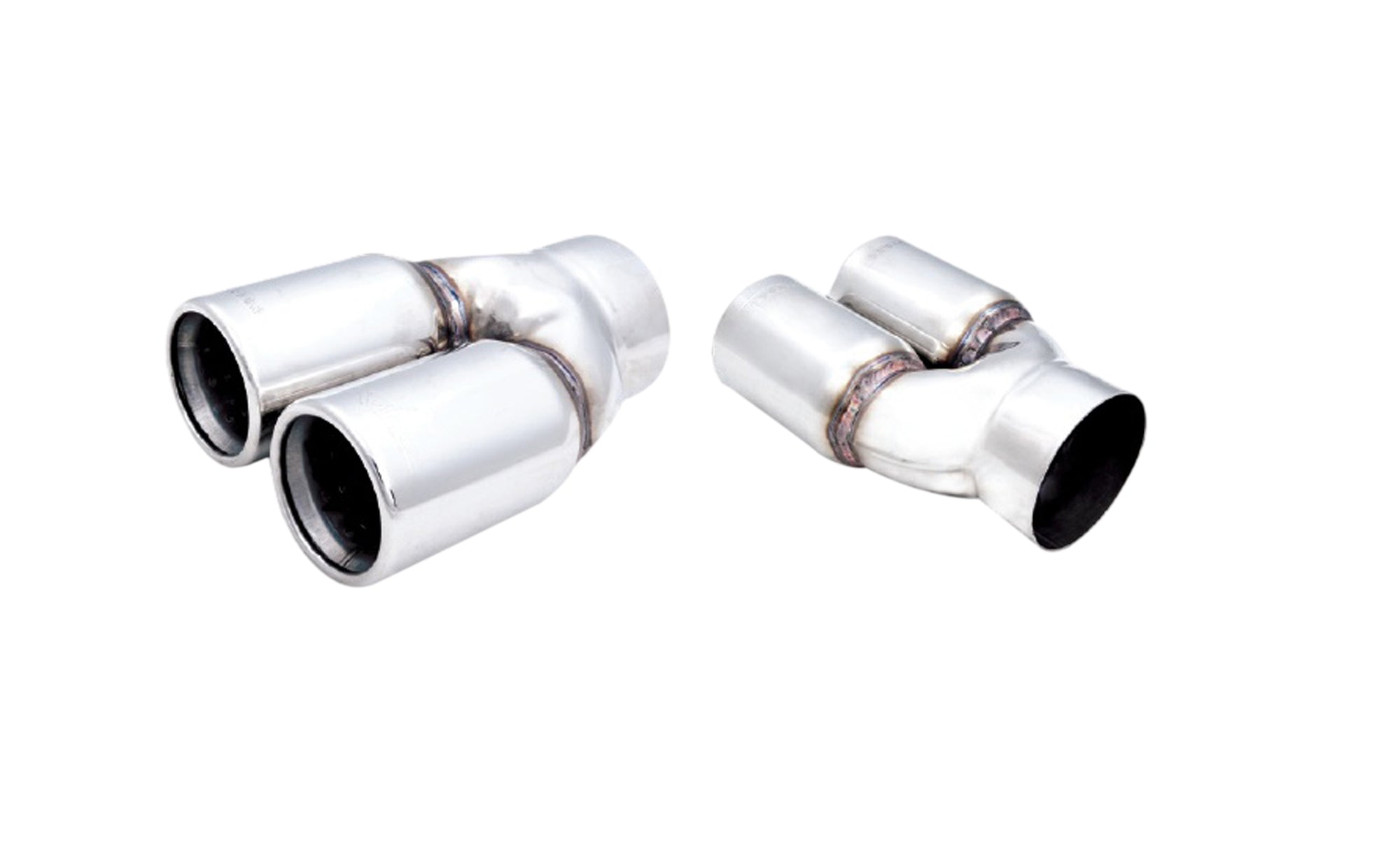 Twin 80mm Round Doble Wall Rolled-In Tip with 3 Inch Inlet