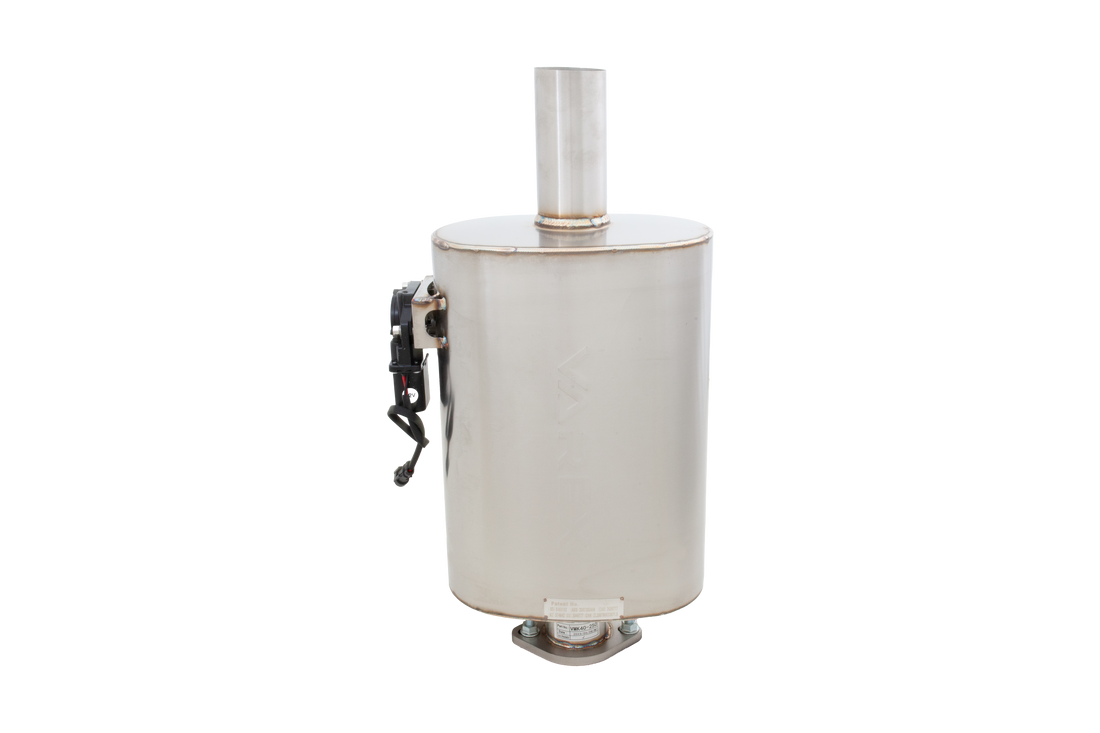 Oval 2.5Inch Varex Universal Muffler Side Mounted Motor
