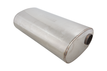 Single 3Inch Side Inlet Dual 2.5Inch Side Outlet East West Muffler