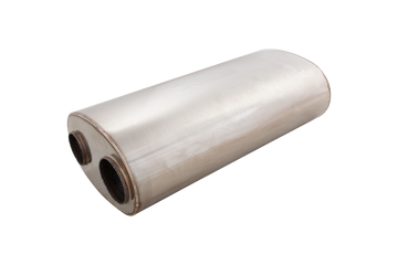 Single 2.5Inch Side Inlet Dual 2Inch Side Outlet East West Muffler
